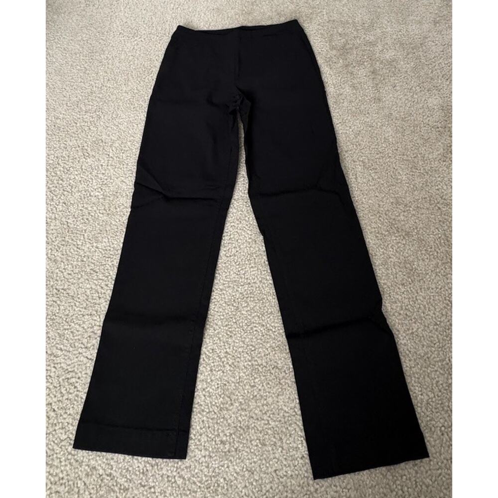 Slim-Sation Womens Black Pants 4P Petite Slim Stretch Pull On Career Ankle